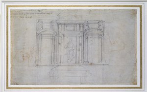 Studie des oberen Niveaus des Medici-Grabes, 1520